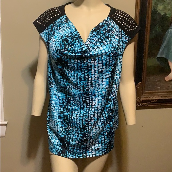 Tops - 5/$25 Teal and Studded Sleevless Blouse 2x